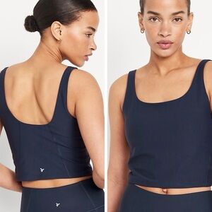 OLD NAVY Blue Light Support PowerSoft Longline Sports Bra w Removable Pads